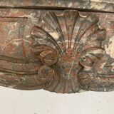 Louis XV style fireplace in red breche marble 19th century