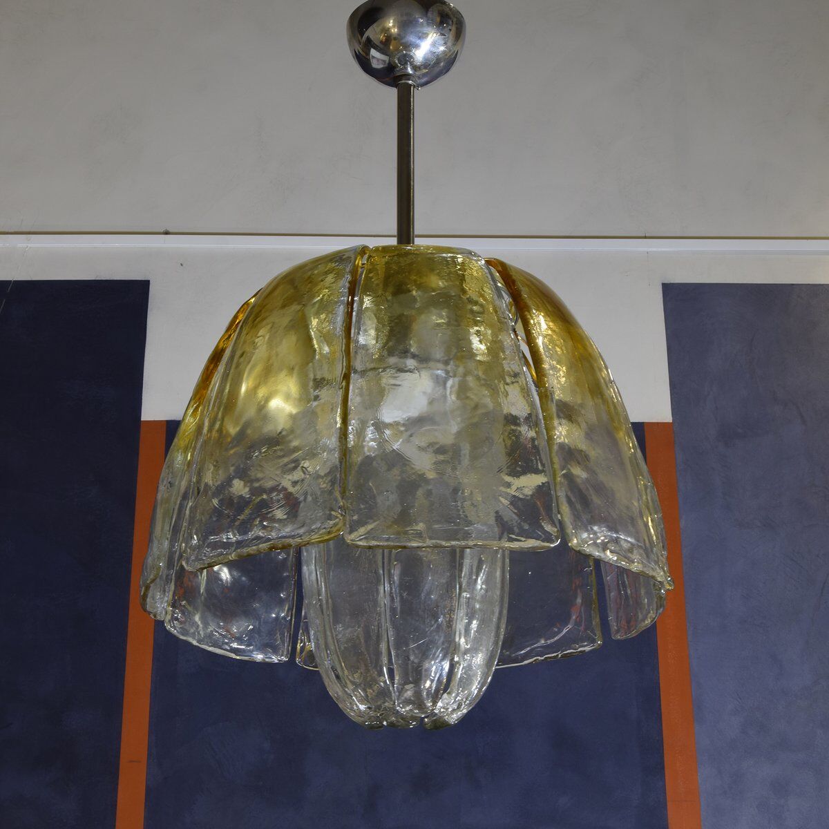 Vintage pendant lamp in the style of Carlo Nason for AV Mazzega, 1970s.