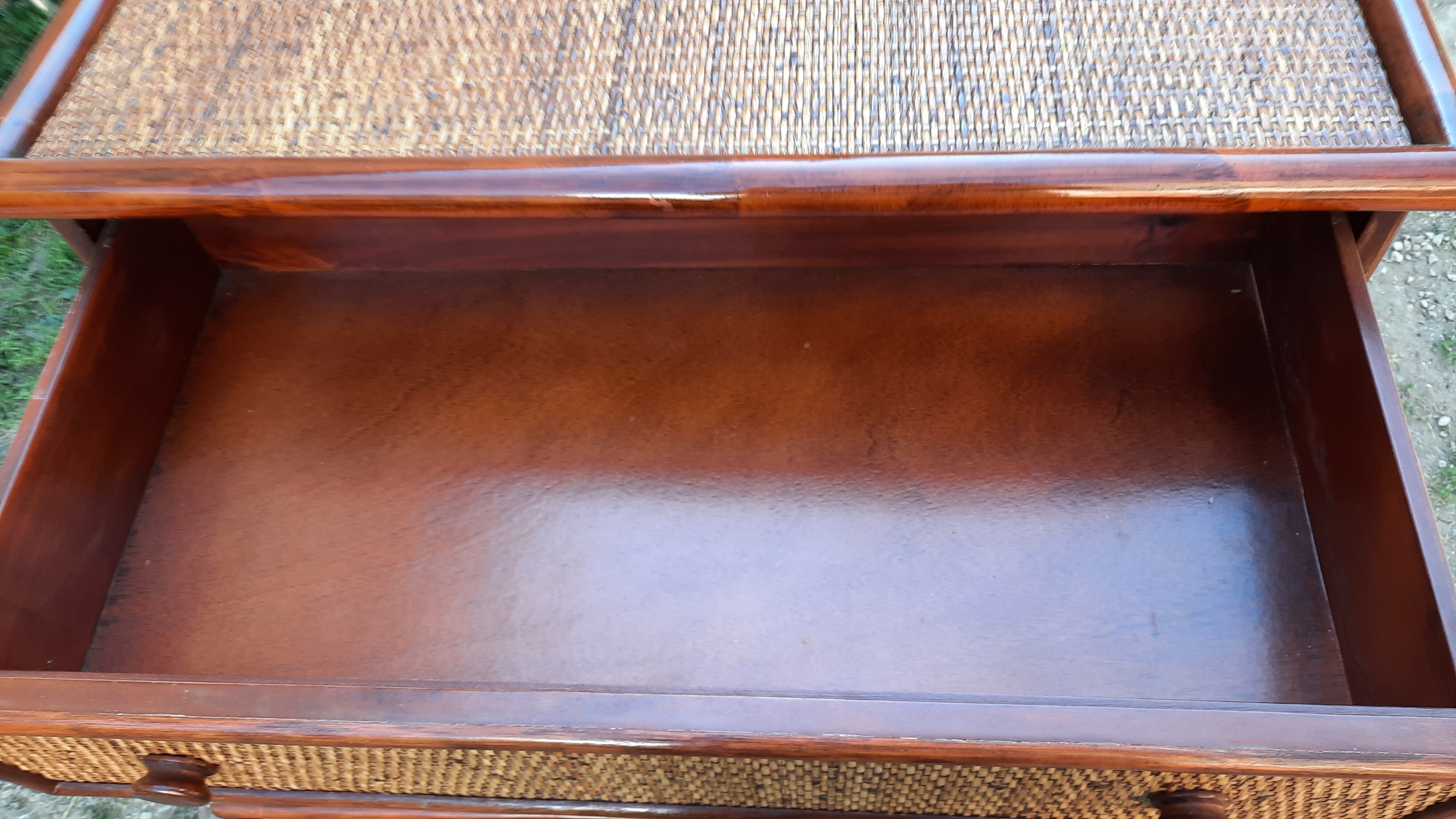 Rattan and bamboo chest of drawers