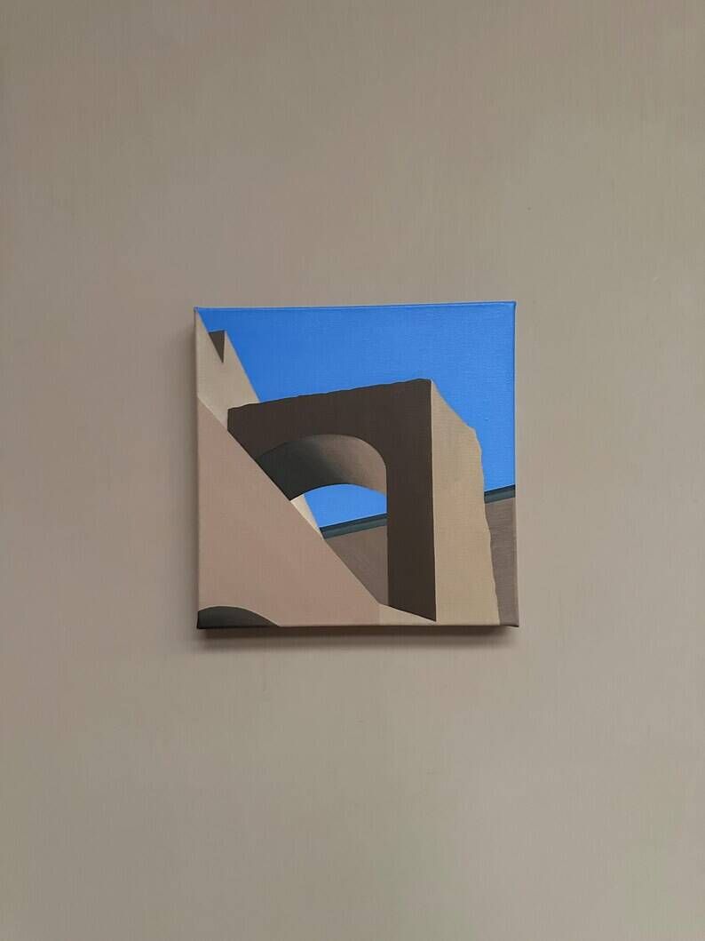Original Contemporary Swedish Oil on Canvas – “Trajanus Forum III” by Anna Micro Johansson – 2011 – Unframed