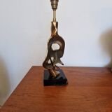 Michel Jaubert, gilt bronze lamp base. 1970s
