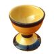Antique glazed terracotta egg cup