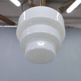 Art Deco Pendant Light with Opaline Glass Shade, Czechoslovakia 1930s