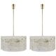 Kalmar Vienne Deux Suspensions Tambour En Laiton Et Verre, Milieu Du Siècle, Années 1960