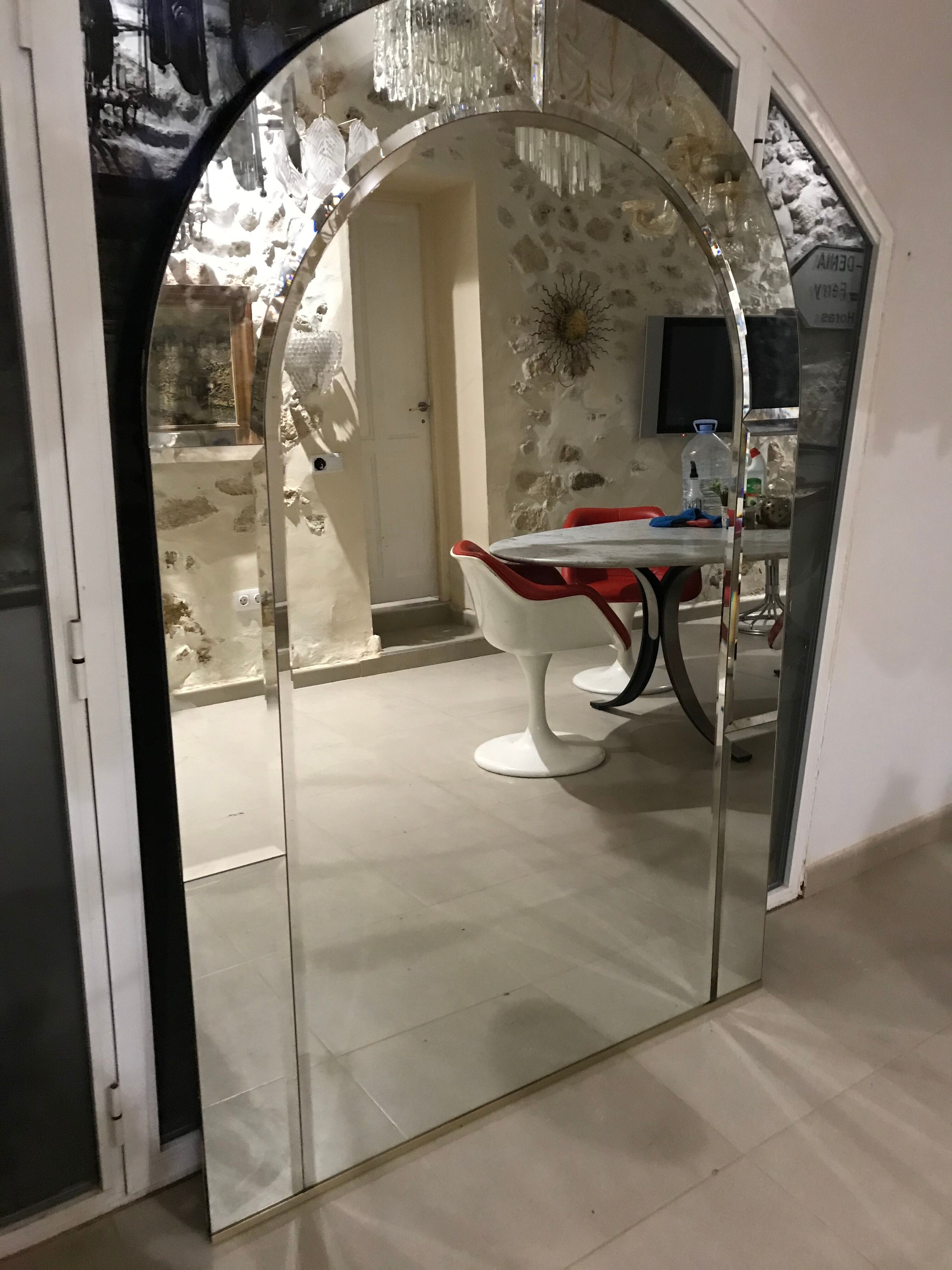 Miroir arcade verre biseauté vintage - 180x120cm