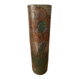 Jean Claude Monange salt stoneware scroll vase. “Daisy” pattern