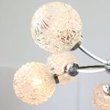 Mid-century Italian 8-Arm Chrome and Crystal Chandelier, 1960s