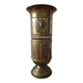 Vintage brass umbrella stand – lion head handles