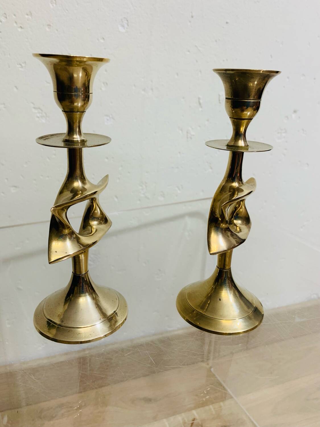 Pair of designer candlesticks