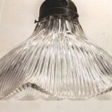 Large holophane industrial glass lamp from the 20s