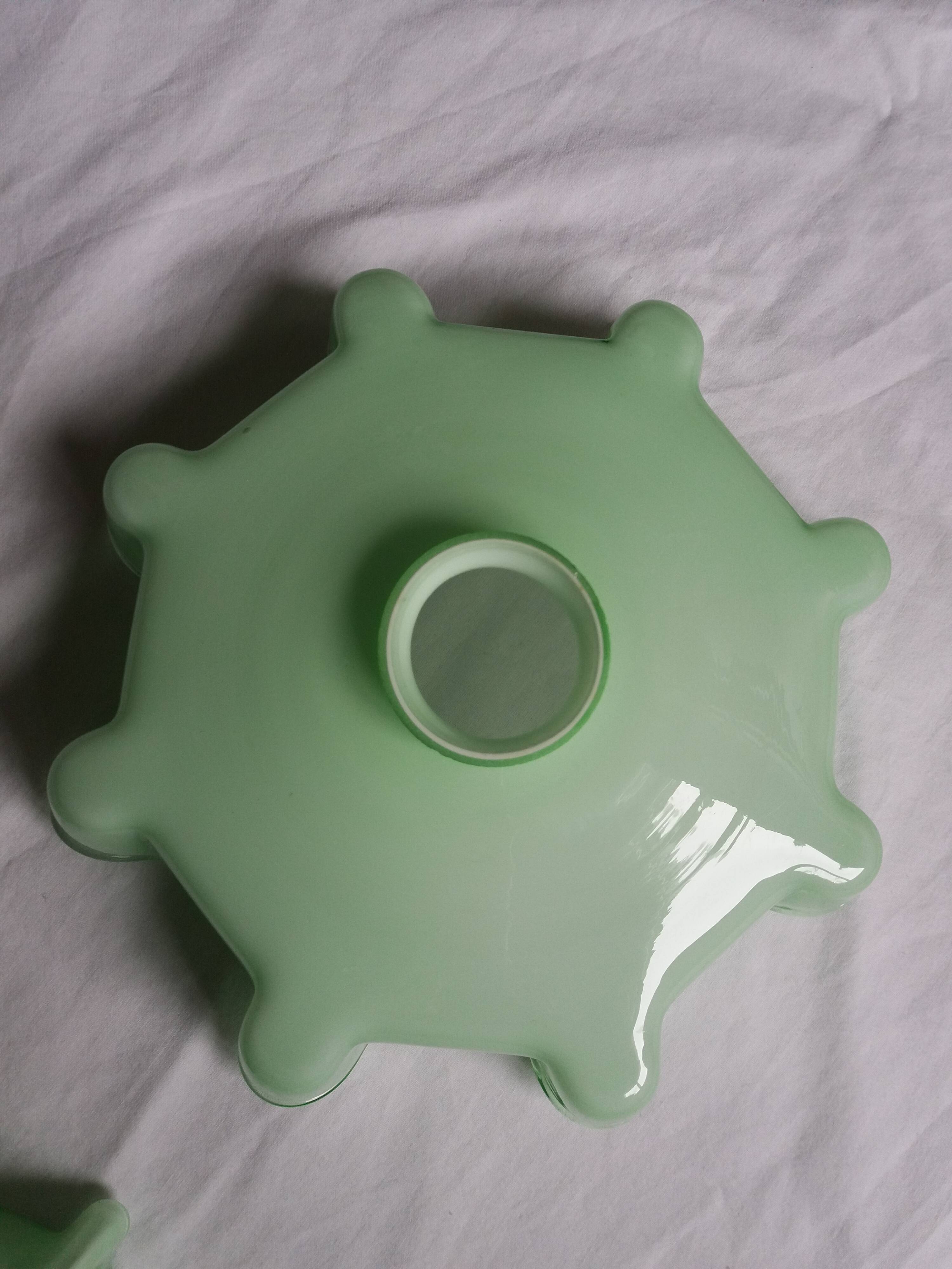 Suspensions abat jour opaline vert pastel