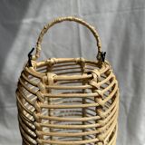 Small lantern-shaped rattan suspension H35 D15