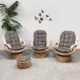 Vintage bamboo rocking lounge swivel tilt chairs Axel Enthoven