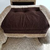 Vintage velvet armchair armrests fins