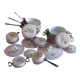 Lot of old porcelain casseroles flowers wall decoration