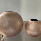 Duo of vintage mother-of-pearl vases