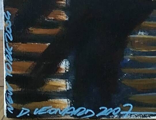 Modern acrylic painting Leonard New York Stairs