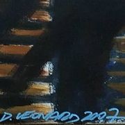 Modern acrylic painting Leonard New York Stairs