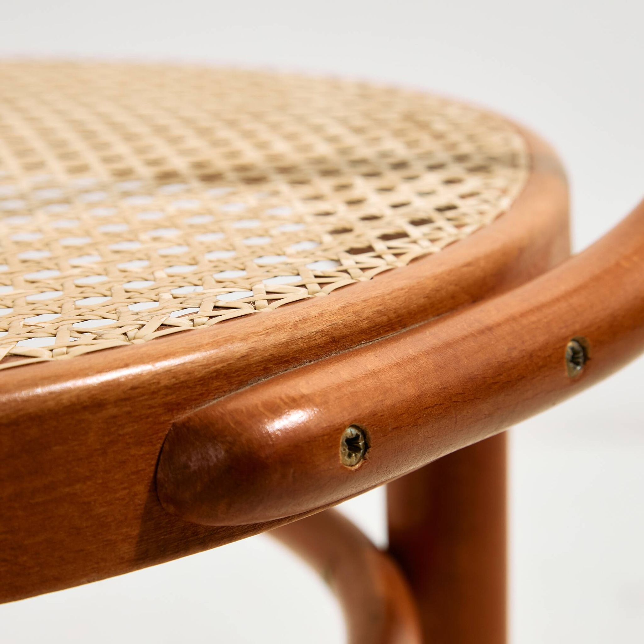 Fauteuil en hêtre et rotin