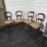 4 Louis Philippe style 19th century cherry wood chairs