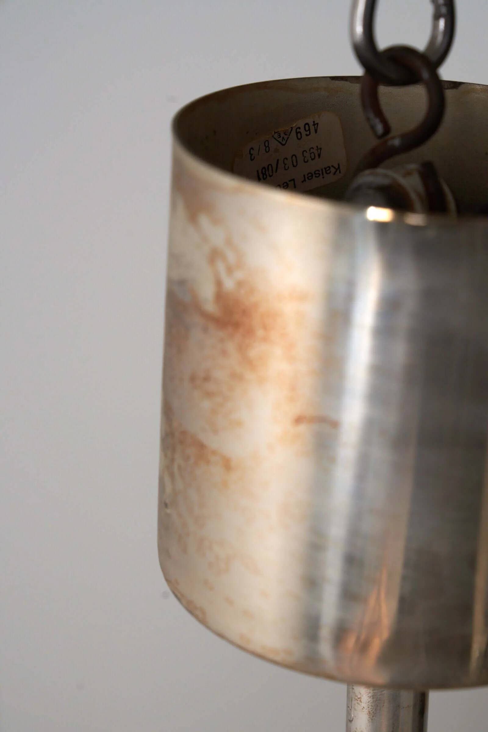 Kaiser Leuchten glass pendant lamp with nickel patina