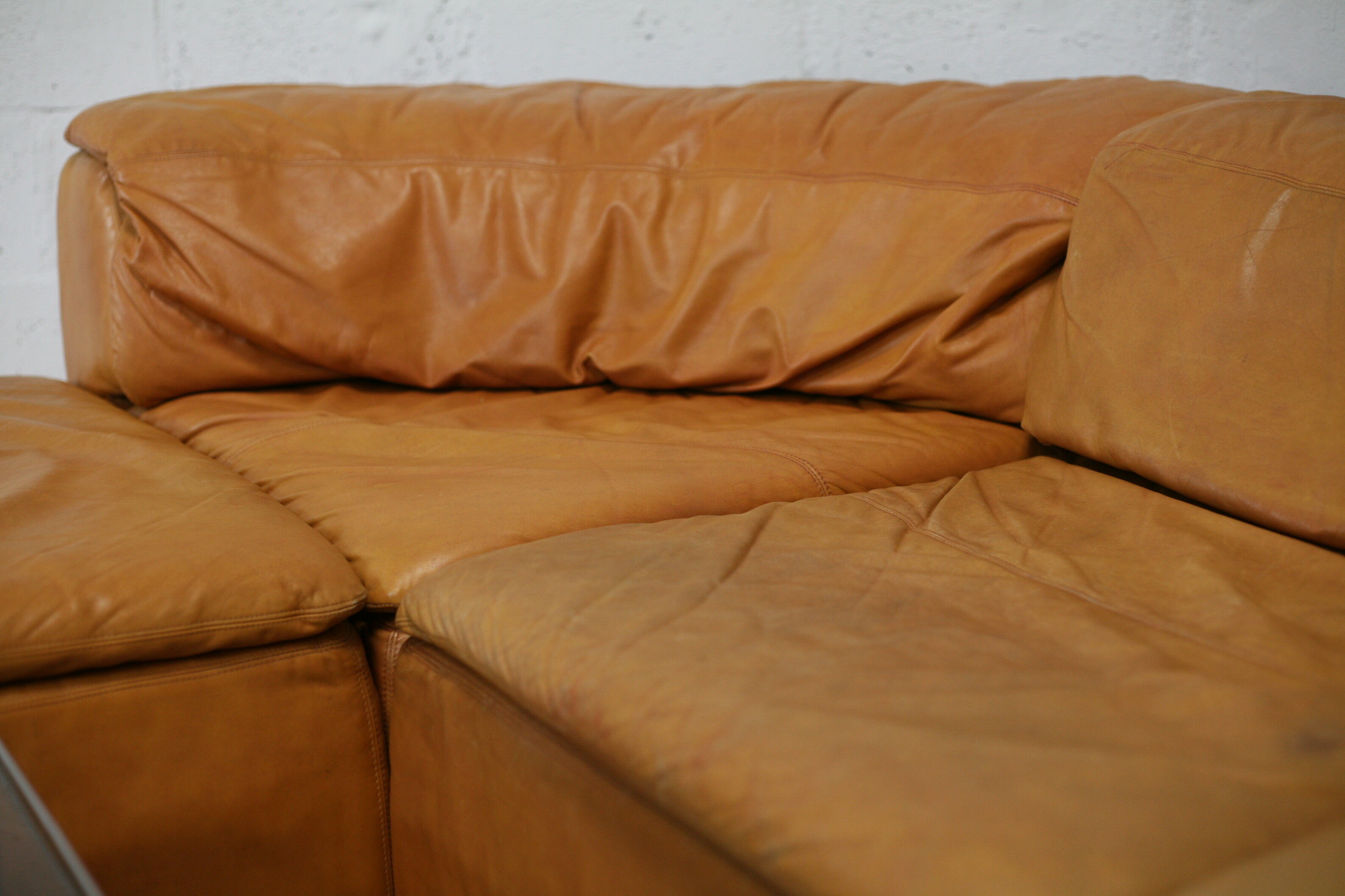 Leather modular sofa, 7 elements, 70s
