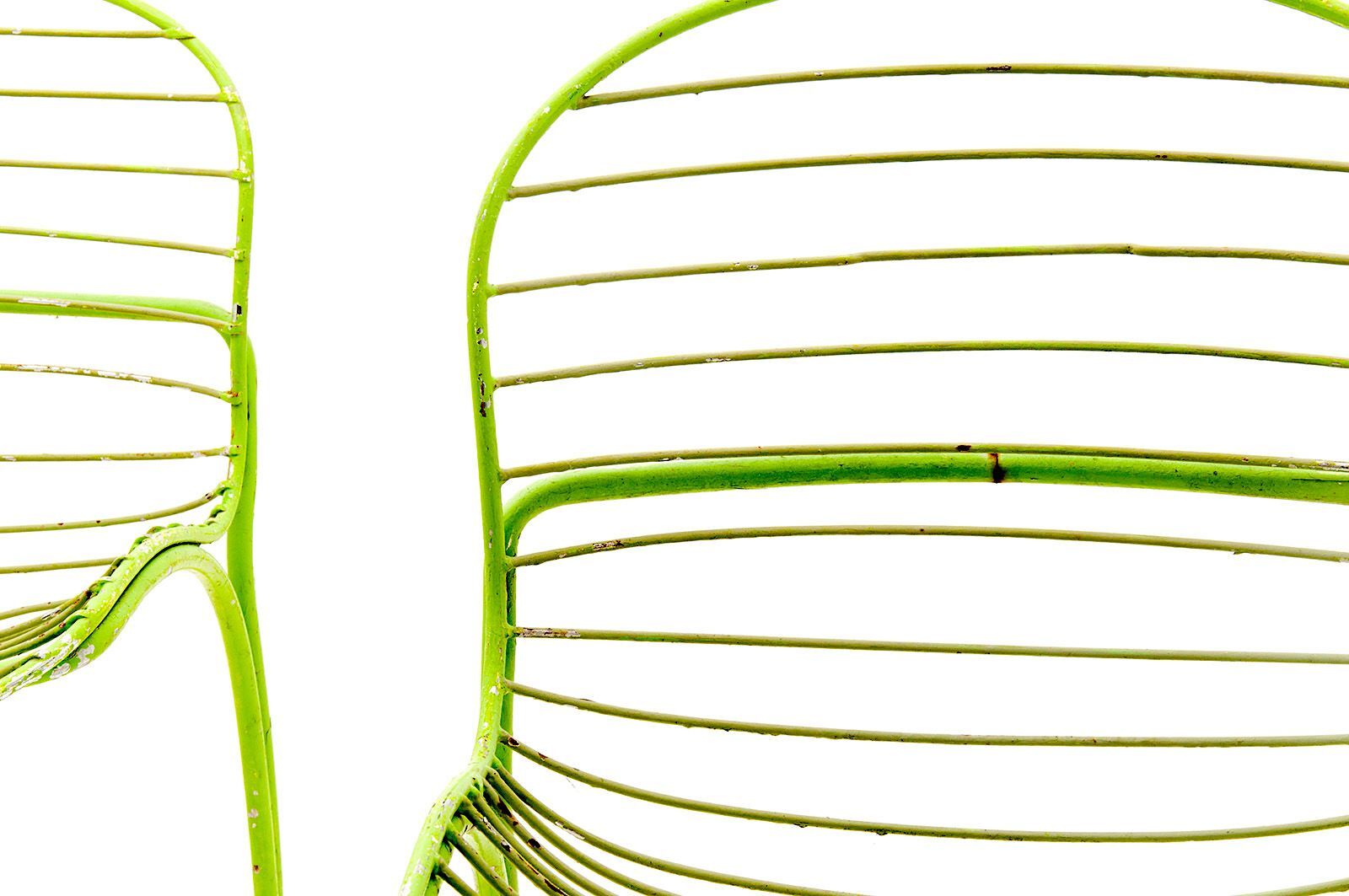 Chairs by Gastone Rinaldi in chromed green painted metal 1960
