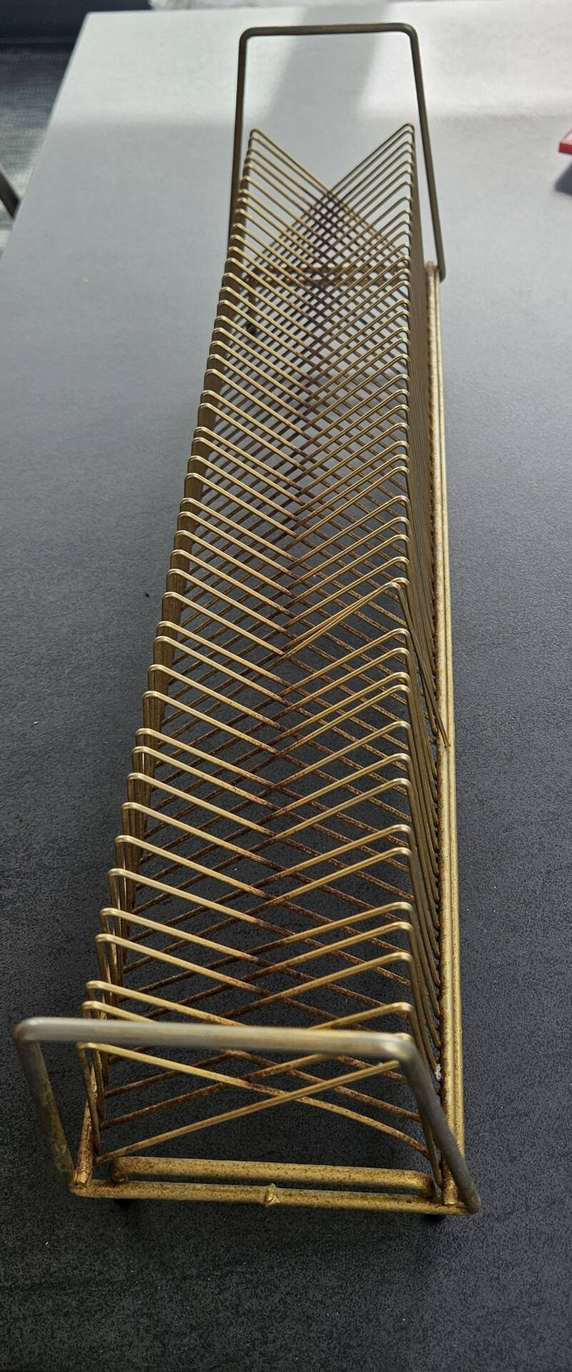 Golden metal vinyl holder: Vintage 60's