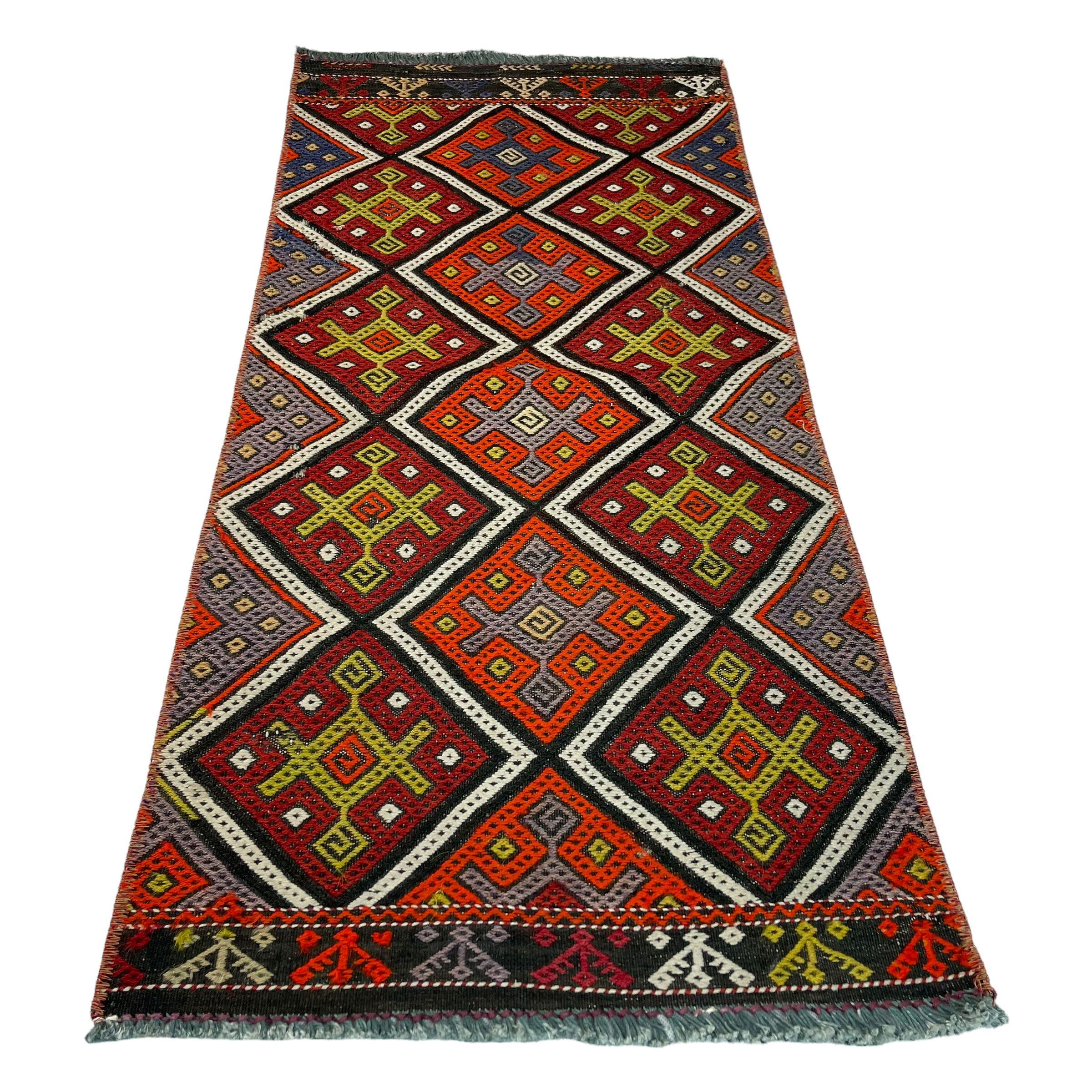 Vintage turkish kilim rug , 95 x 45 cm