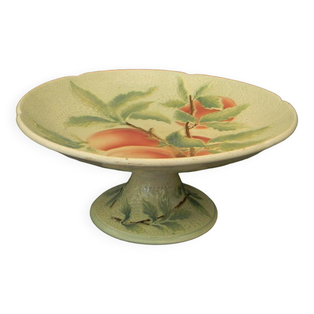 ANCIEN XXÈME TRÈS jolie saladier, coupe à fruit en barbotine décor