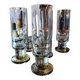 Set of 6 smoked champagne flutes Vintage 1970