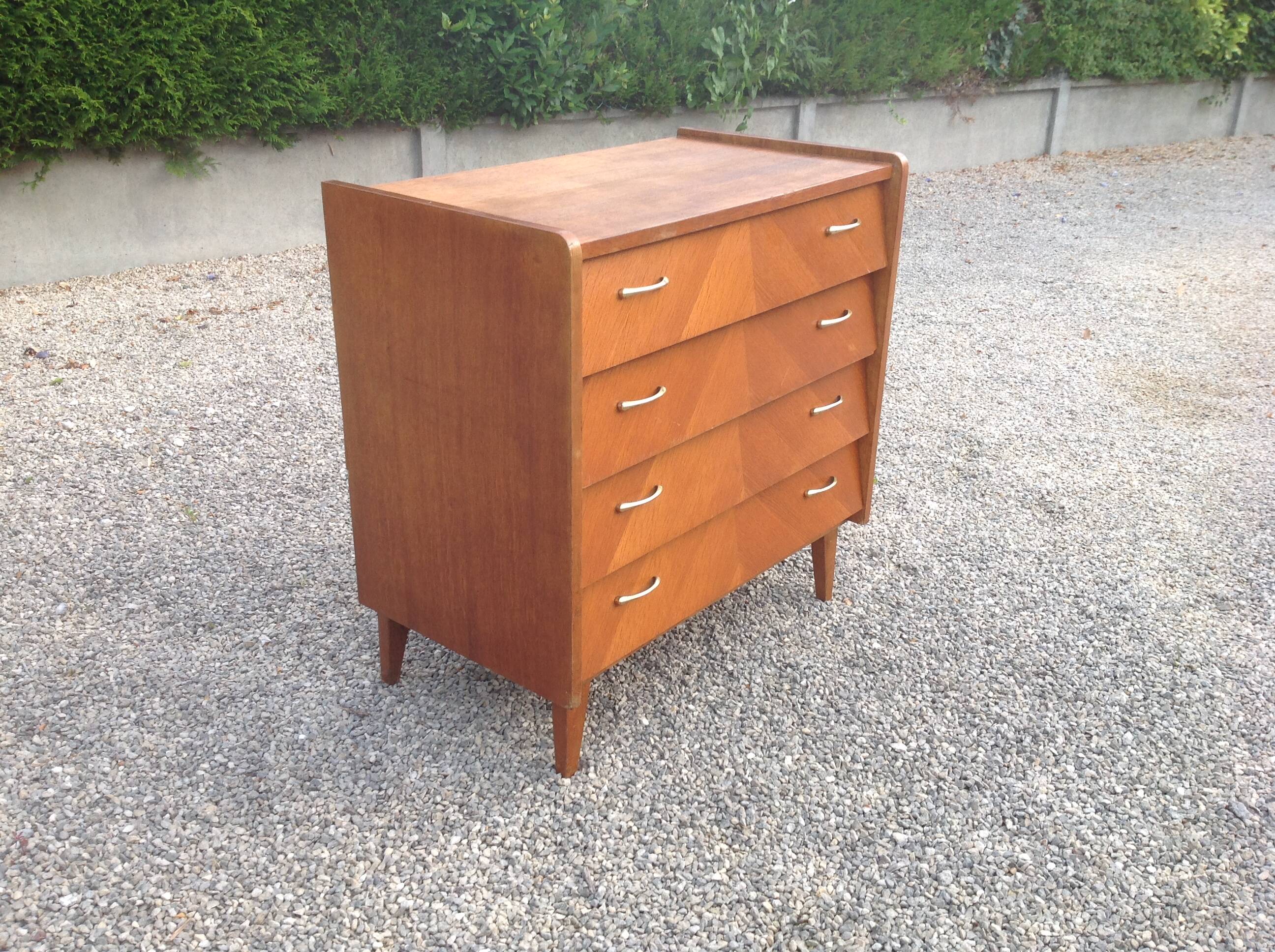 Vintage chest of drawers from the 60s with compass feet