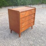 Vintage chest of drawers from the 60s with compass feet