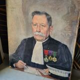 Portrait de juge magistrat notable signé Louis Flot peintre lorrain 1937