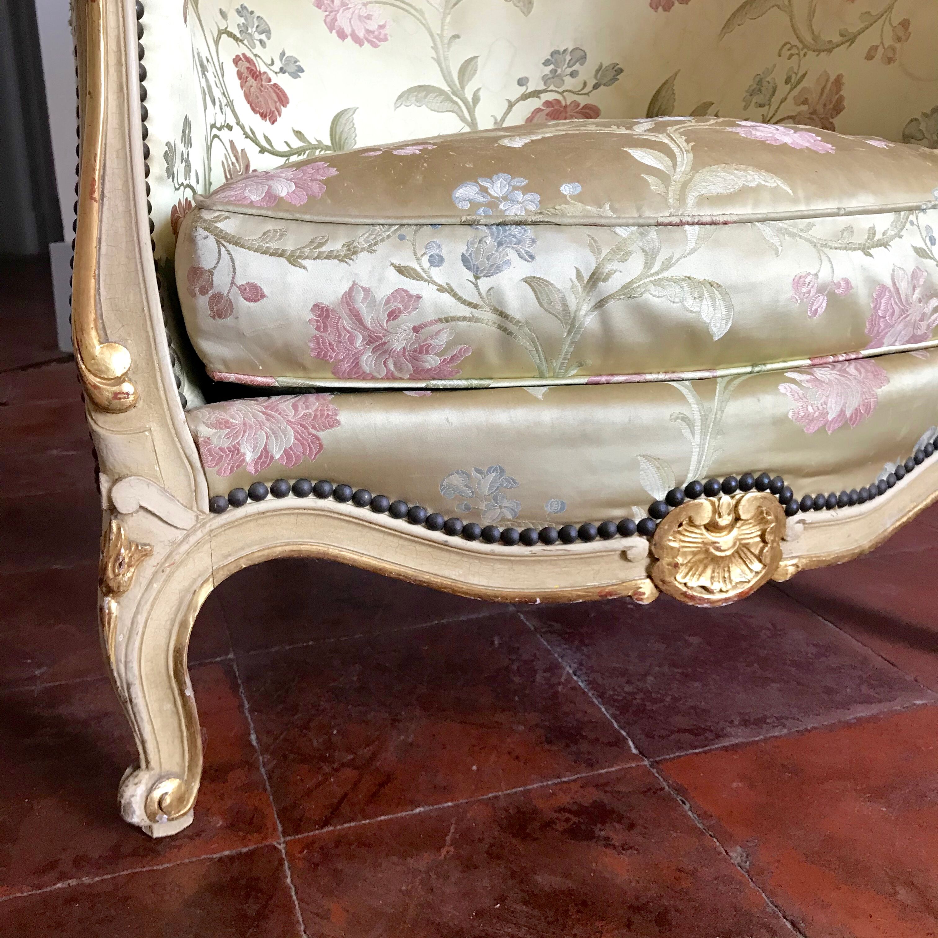 Silk bergère chair