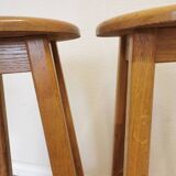 Tabouret de bar vintage en chêne (1 sur 2) : chaise haute industrielle yougoslave des années 1980