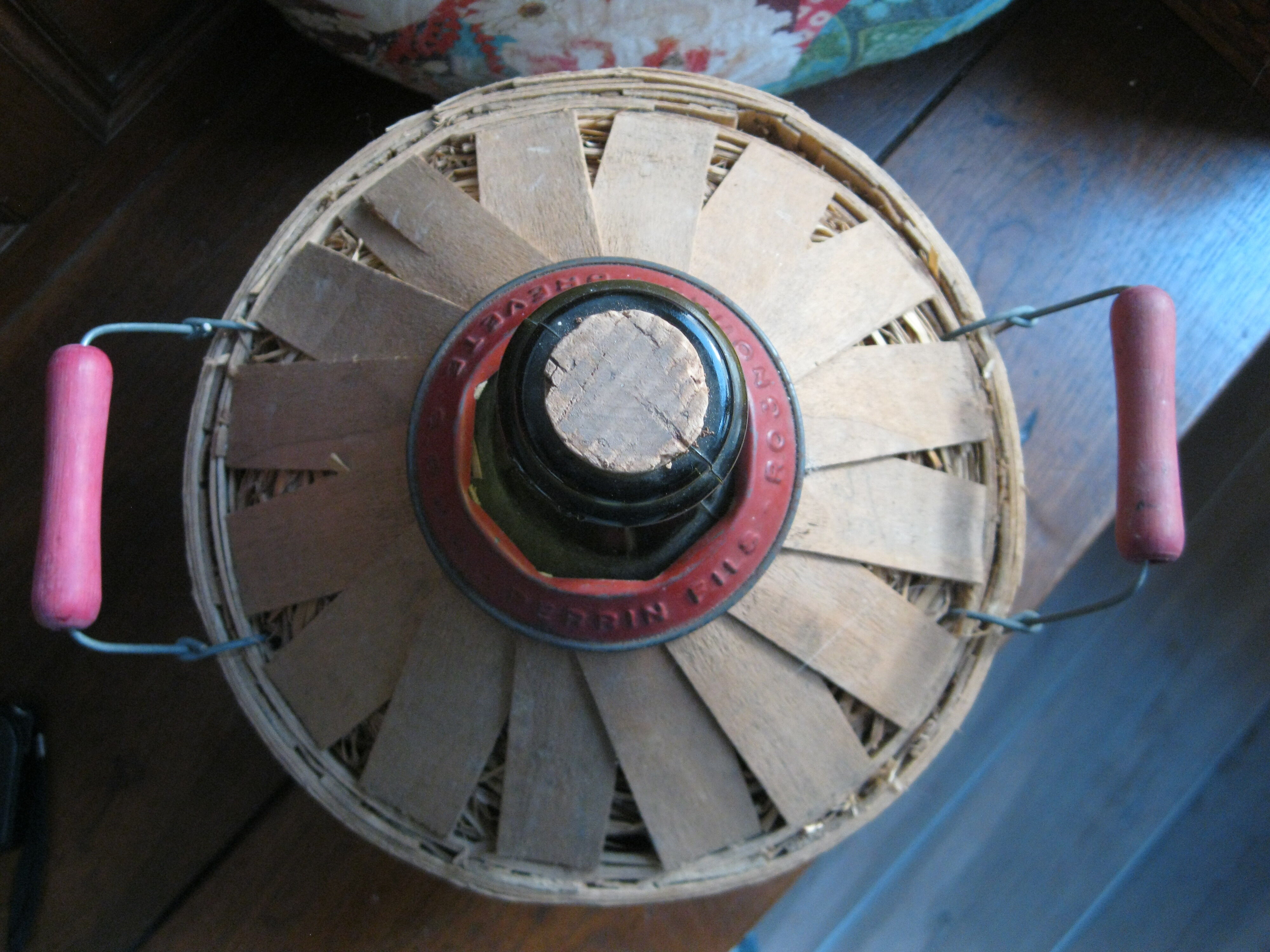 Dame-jeanne habillée de bois et paille 5 litres