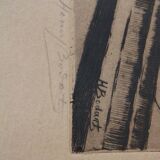 Engraving by Henry Bodart (1874-1940) under a glass frame