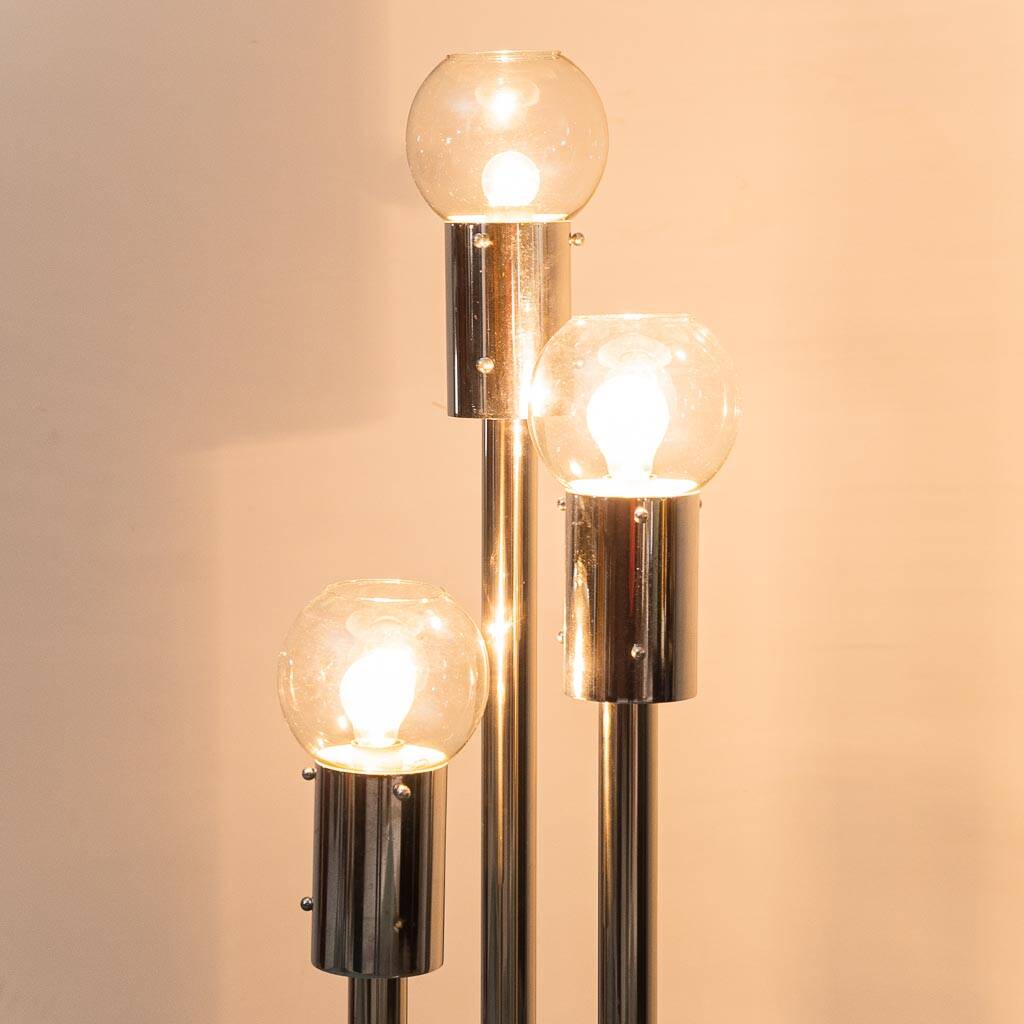 Floor lamp with 3 lights by Toni Zuccheri, 1970s vintage modernism