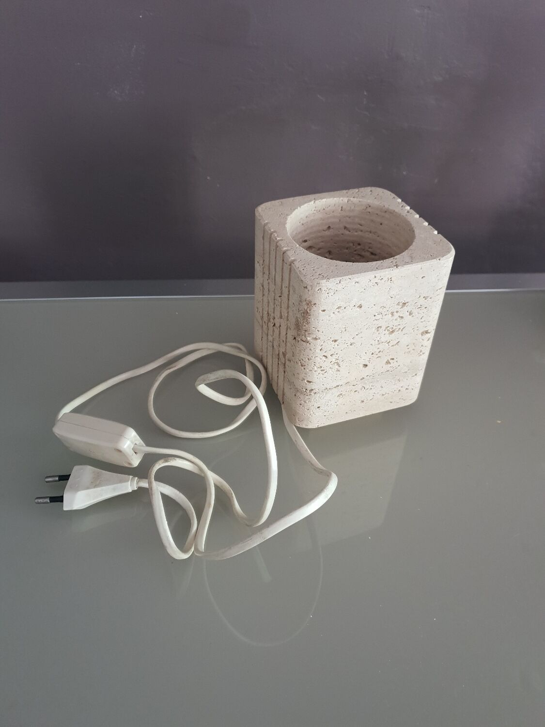 Travertine lamp 1970