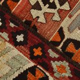 Light Green & Orange Tribal Turkish Kilim Rug, 141x305Cm