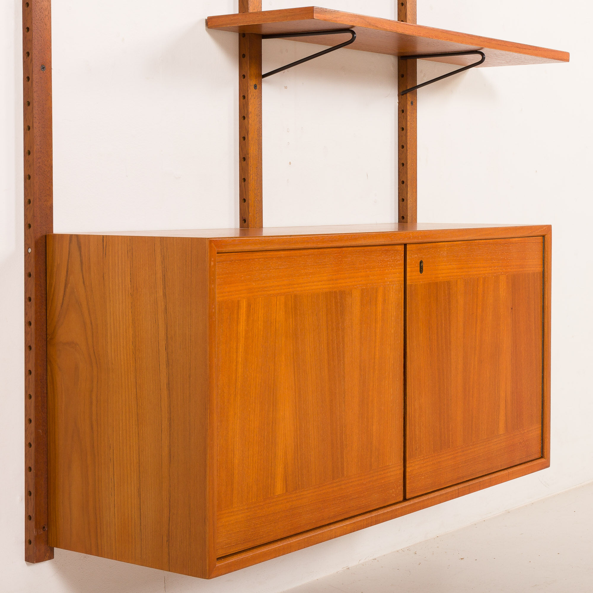 Scandinavian mid-century teak wall unit, 1970s