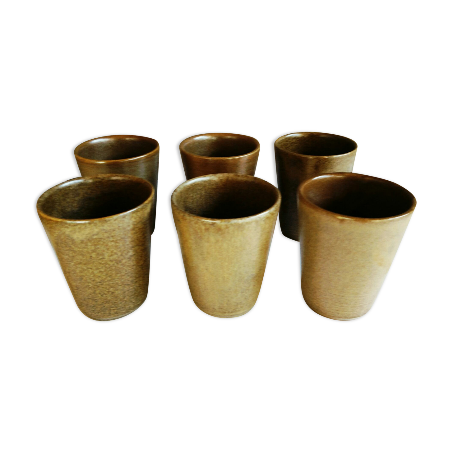 Set de  6 verres en grès vintage Digoin
