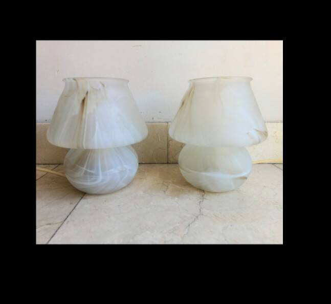 Pair mushroom lamps