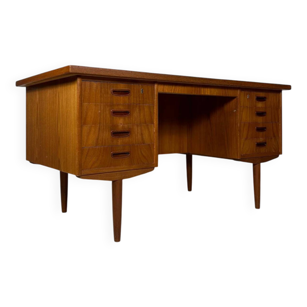 Bureau d'écriture danois en teck minimaliste vintage des années 1960