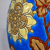 Vase decorated with flowers in enamels of longwy – early twentieth century