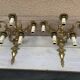 Large Pair of Dutch Style 5-Branch Wall Lights in Brass, Gilded Bronze, 19th Century
