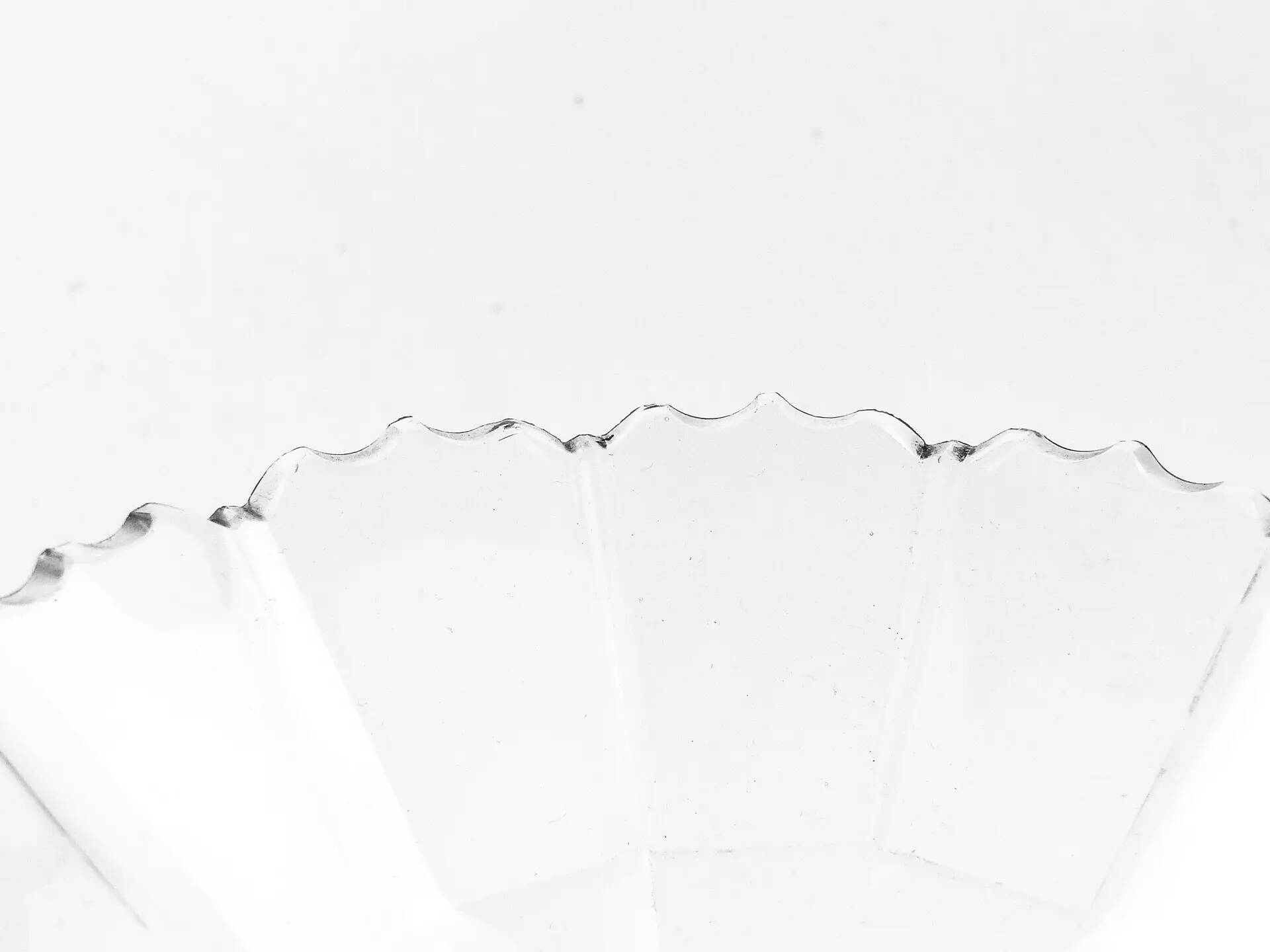 Biedermeier fruit bowl, transparent crystal, Czechia, 19th century