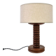 Vintage turned wooden lamp Art Deco style