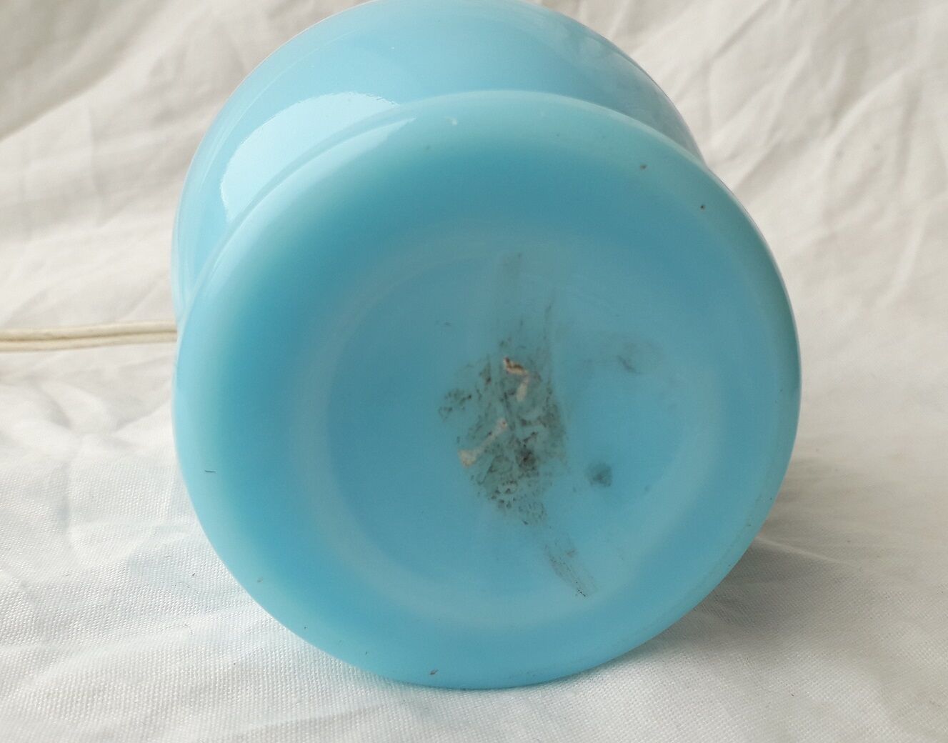 Blue opaline lamp stand